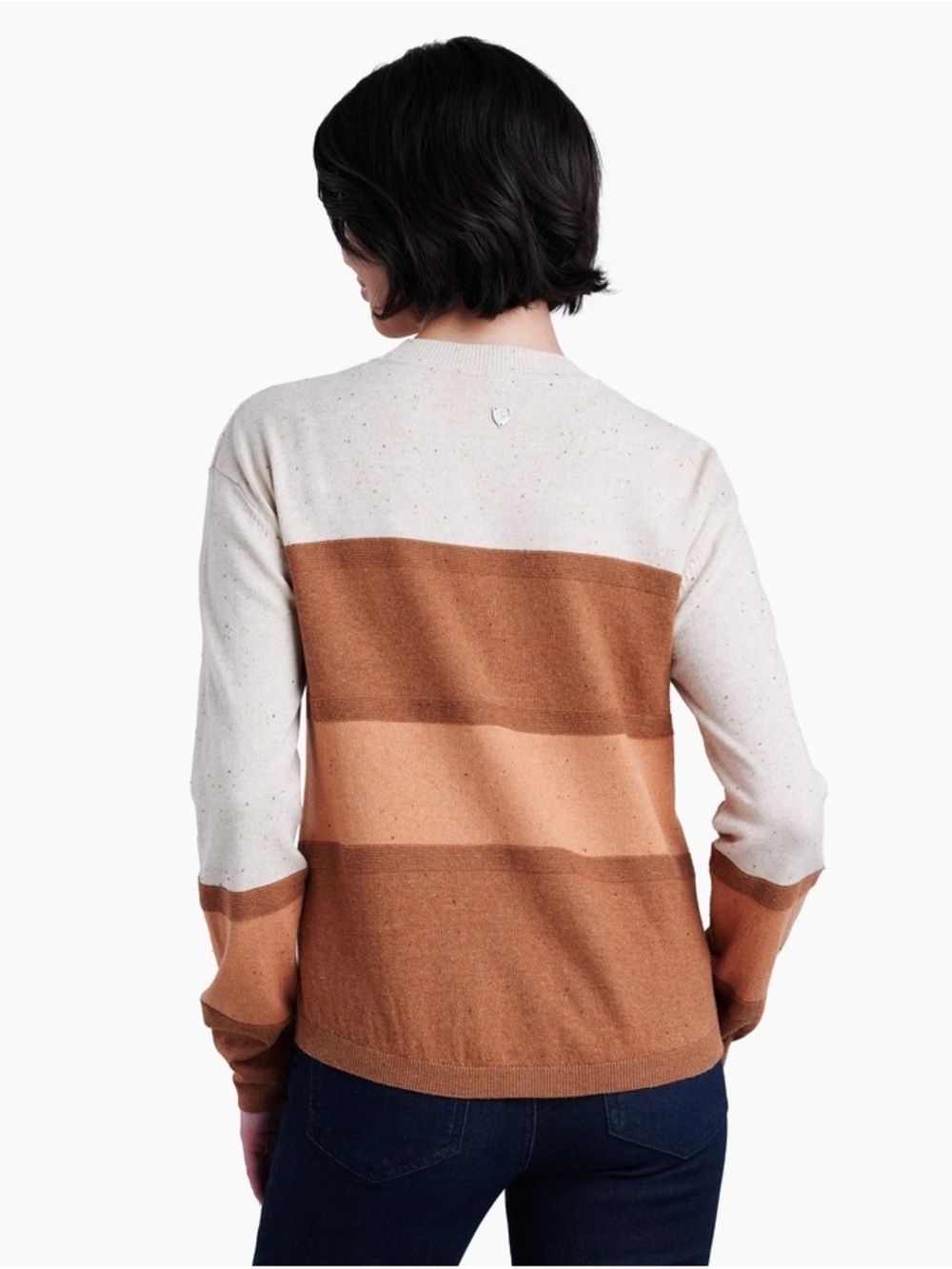 Kuhl Valencia Sweater Women's Large Brown & Beige Striped - Picture 2 of 8